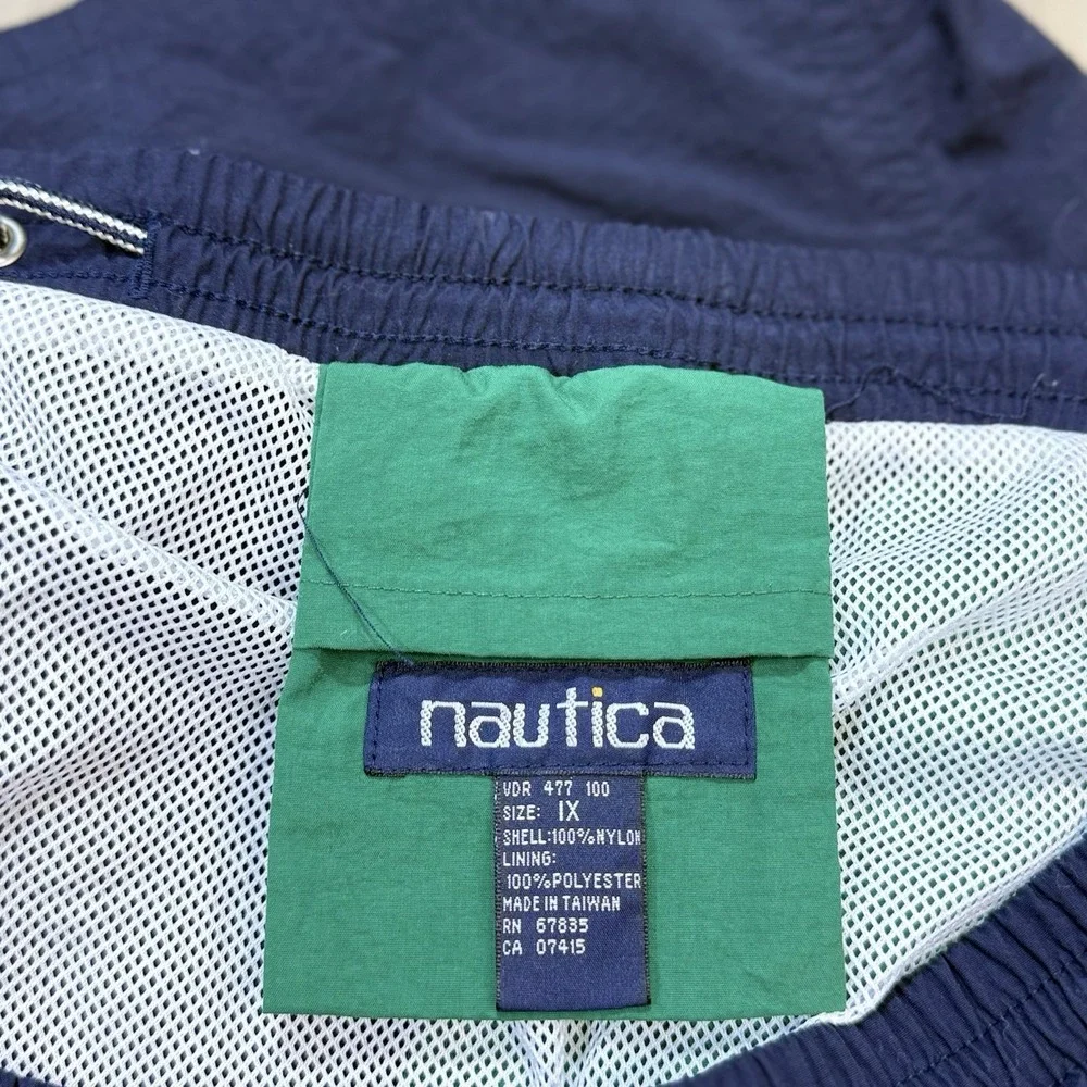 VTG Nautica Swim Trunks Mens‎ XL Blue Nylon Mesh Lined 90s Beach Surf Shorts